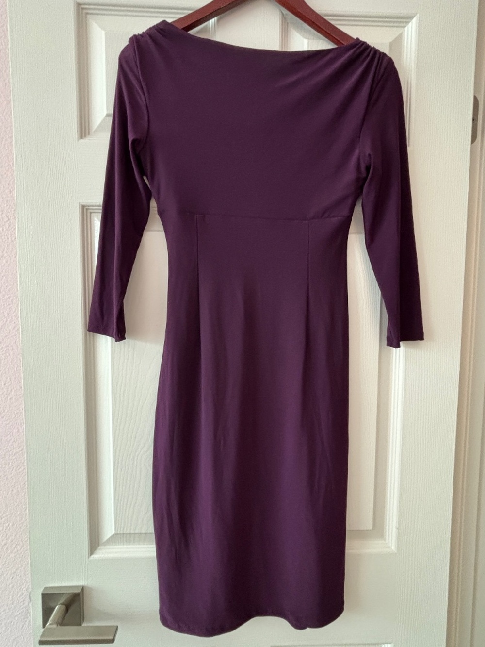 LAUREN RALPH LAUREN Side Ruched Sheath Dress - Purple Size 2 - Picture 4 of 11